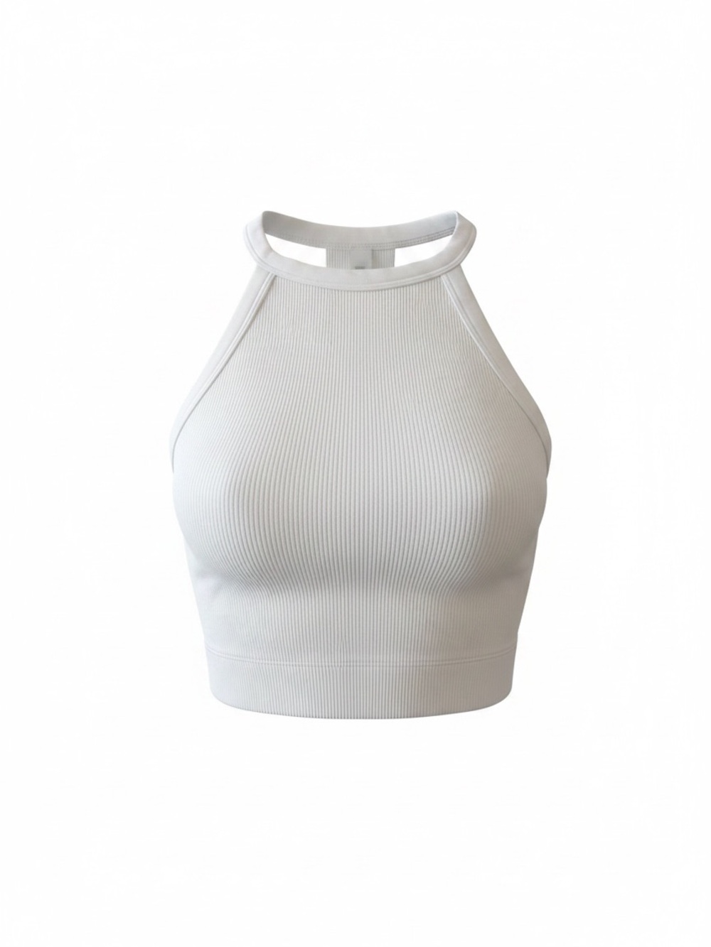 Gilly Hicks Ribbed Halter Crop Tank - White